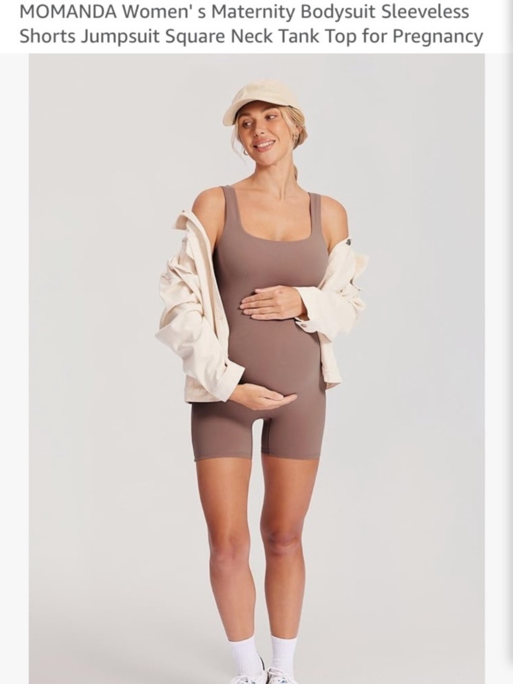 NWT Sleeveless Maternity Bodysuit in Romper Brown Purple
